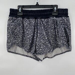 Lululemon Athletica Lined Running Shorts Black/White Women's Size 6